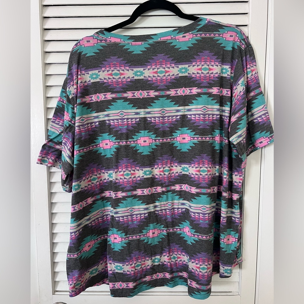 Multicolor Aztec Print Top - Picture 2 of 3